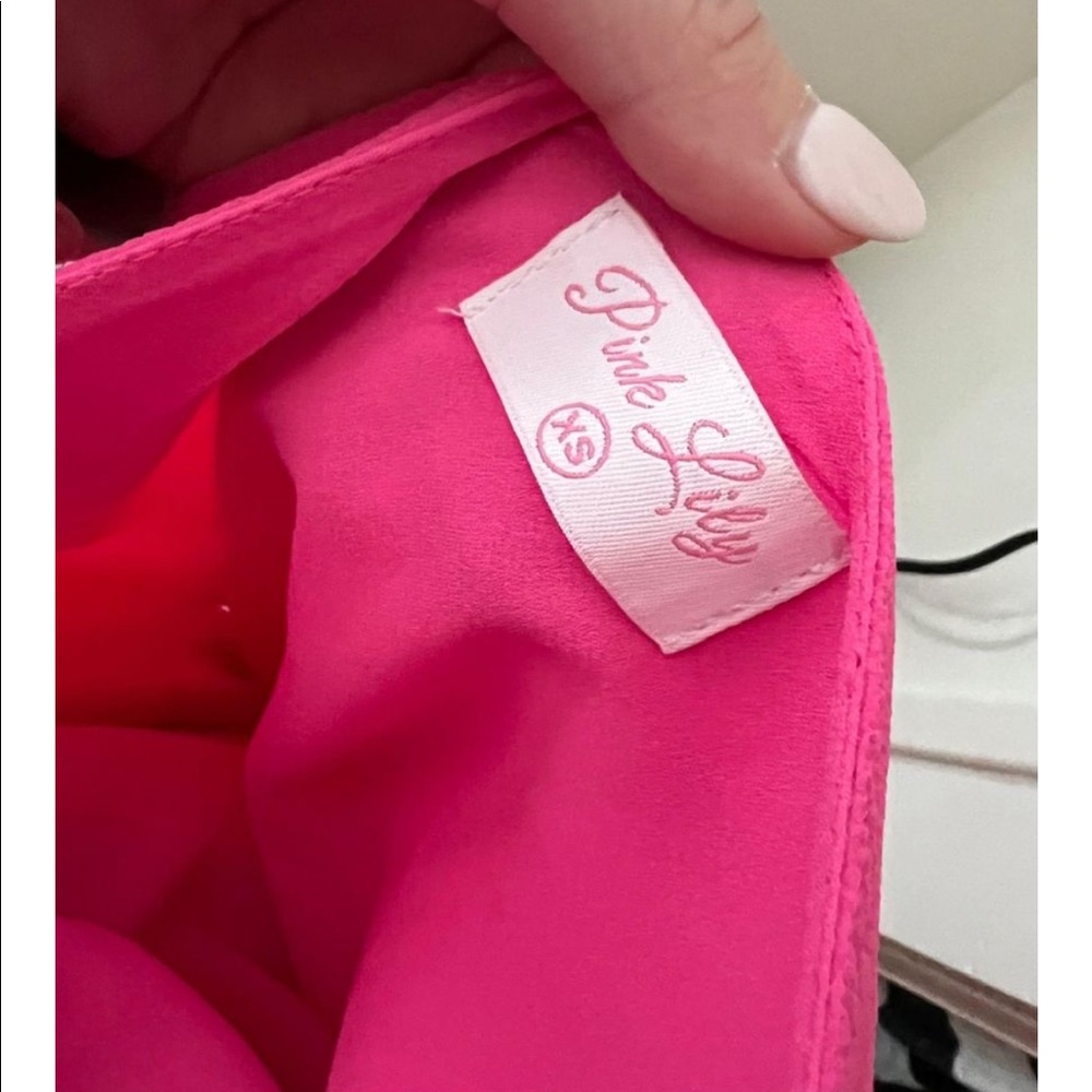 Pink Lily Hot Pink One Shoulder Dress - Picture 4 of 4